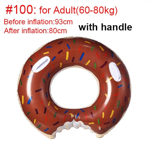 Rooxin Inflatable Donut Swimming Ring for Pool Float Mattress Swimming Pool Thickened PVC Summer Floating Ring Seat Toys - Great Stuff OnlineGreat Stuff Online 60-80kg Adult 4