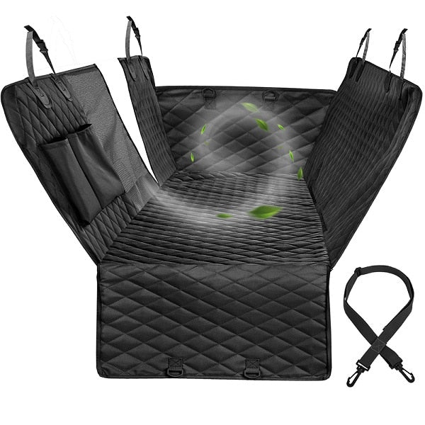 Dog Car Seat Cover View Mesh Waterproof Pet Carrier Car Rear Back Seat Mat Hammock Cushion Protector With Zipper And Pockets - Great Stuff OnlineGreat Stuff Online Black / 152x143cm / CHINA