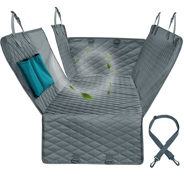Dog Car Seat Cover View Mesh Waterproof Pet Carrier Car Rear Back Seat Mat Hammock Cushion Protector With Zipper And Pockets - Great Stuff OnlineGreat Stuff Online Grey / 152x143cm / CHINA
