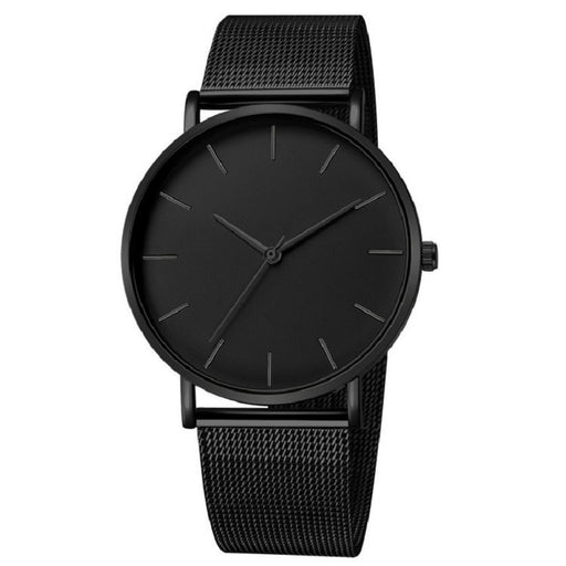 Minimalist Men Fashion Ultra Thin Business Watch Stainless Steel Mesh Belt Quartz Watch - Great Stuff OnlineGreat Stuff Online