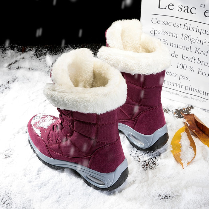 Quality Waterproof Winter Women Boots Keep Warm Mid-Calf Snow Boots Ladies Lace-up - Great Stuff OnlineGreat Stuff Online