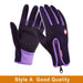 Waterproof Winter Warm Gloves Snow Ski Touch Screen Gloves - Great Stuff OnlineGreat Stuff Online A Purple / L