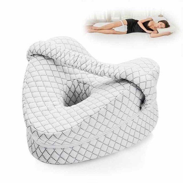Orthopedic Memory Foam Leg Positioner Pillow Knee Support Cushion - Great Stuff OnlineGreat Stuff Online White with strap