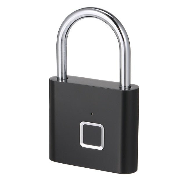 Fingerprint Padlock - Great Stuff OnlineGreat Stuff Online Black