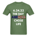 Ultra Cotton Adult T-Shirt | Gildan G2000 THE DAY AMERICA CHOSE LIFE UNISEX T-SHIRT - Great Stuff OnlineSPOD military green / S