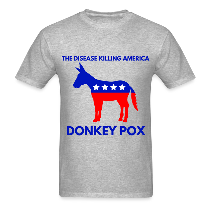 Ultra Cotton Adult T-Shirt | Gildan G2000 THE DISEASE KILLING AMERICA "DONKEY POX" UNISEX T-SHIRT - Great Stuff OnlineSPOD heather gray / S