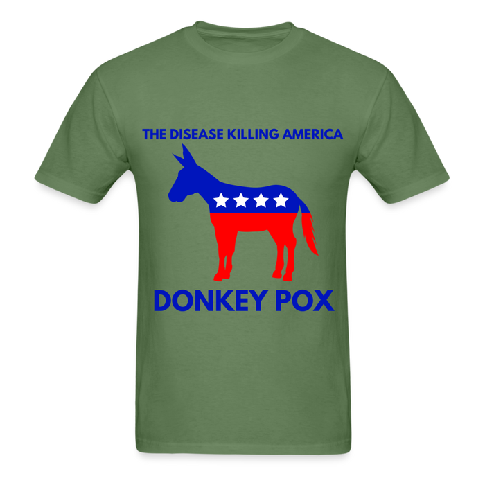 Ultra Cotton Adult T-Shirt | Gildan G2000 THE DISEASE KILLING AMERICA "DONKEY POX" UNISEX T-SHIRT - Great Stuff OnlineSPOD military green / S