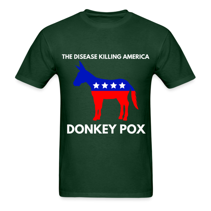 Ultra Cotton Adult T-Shirt | Gildan G2000 THE DISEASE KILLING AMERICA "DONKEY POX" UNISEX T-SHIRT - Great Stuff OnlineSPOD forest green / S