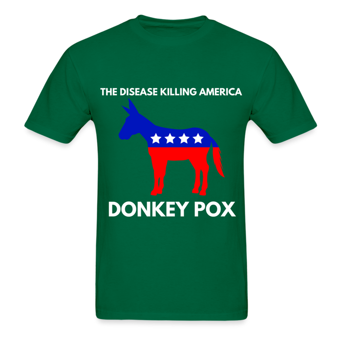 Ultra Cotton Adult T-Shirt | Gildan G2000 THE DISEASE KILLING AMERICA "DONKEY POX" UNISEX T-SHIRT - Great Stuff OnlineSPOD bottlegreen / S